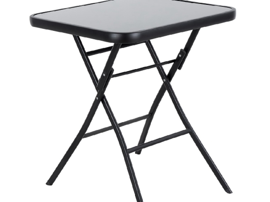 ΤΡΑΠΕΖΙ ΜΕΤΑΛΛΙΚΟ ARTELIBRE ΠΤΥΣΣΟΜΕΝΟ TAURUS ΜΑΥΡΟ 60X60X70CM