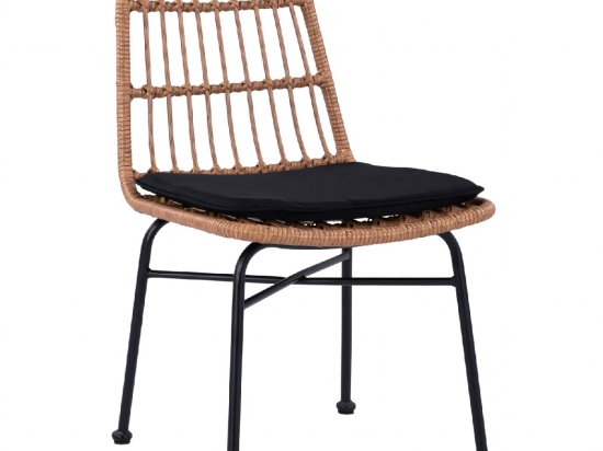 ΚΑΡΕΚΛΑ ΚΗΠΟΥ ARTELIBRE AFRANIUS ΦΥΣΙΚΟ/ΜΑΥΡΟ RATTAN/ΜΕΤΑΛΛΟ 47X50X85CM