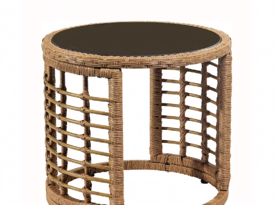 ΤΡΑΠΕΖΑΚΙ ΚΗΠΟΥ ARTELIBRE AURIUS ΦΥΣΙΚΟ RATTAN/ΓΥΑΛΙ Φ45X40CM