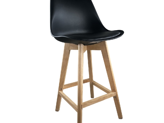 ΣΚΑΜΠΟ BAR ARTELIBRE BRONX ΜΑΥΡΟ PP/PU/ΞΥΛΟ 57.5X49X105CM