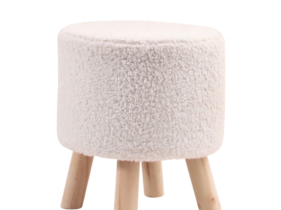ΣΚΑΜΠΟ ARTELIBRE CATTLEYA ΜΕ ΞΥΛΙΝΑ ΠΟΔΙΑ ΛΕΥΚΟ ΥΦΑΣΜΑ CASHMERE 35X35X40CM