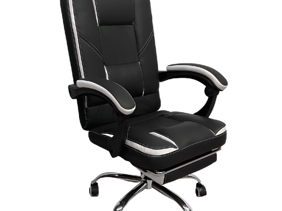 ΚΑΡΕΚΛΑ ΓΡΑΦΕΙΟΥ OPTISEAT ΜΑΥΡΟ/ΛΕΥΚΟ PVC/ΜΕΤΑΛΛΟ 67X65X105-115CM