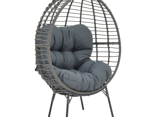 ΠΟΛΥΘΡΟΝΑ NESTIE  PAKOWORLD WICKER RATTAN ΓΚΡΙ-ΜΕΤΑΛΛΙΚΟ ΓΚΡΙ ΠΟΔΙ-ΓΚΡΙ ΜΑΞΙΛΑΡΙ 102X80X155ΕΚ