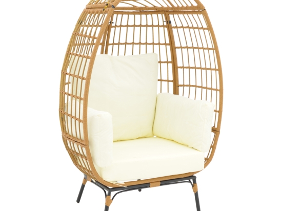 ΠΟΛΥΘΡΟΝΑ FROX PAKOWORLD WICKER RATTAN ΦΥΣΙΚΟ-ΜΕΤΑΛΛΙΚΟ ΦΥΣΙΚΟ-ΜΑΥΡΟ ΠΟΔΙ-ΜΠΕΖ ΜΑΞΙΛΑΡΙ 96X76X145ΕΚ