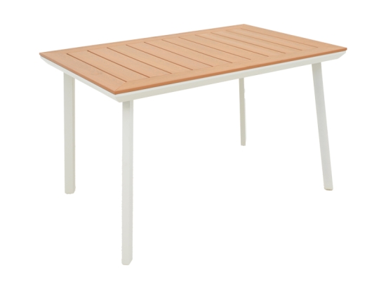 ΤΡΑΠΕΖΙ GRIFFITH PAKOWORLD ΛΕΥΚΟ ΑΛΟΥΜΙΝΙΟ ΚΑΙ PLYWOOD ΣΕ ΦΥΣΙΚΗ ΑΠΟΧΡΩΣΗ 120X80X74ΕΚ