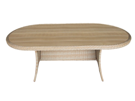 ΤΡΑΠΕΖΙ KEIR PAKOWORLD RATTAN-ΑΛΟΥΜΙΝΙΟ ΚΑΦΕ 180X90X72ΕΚ