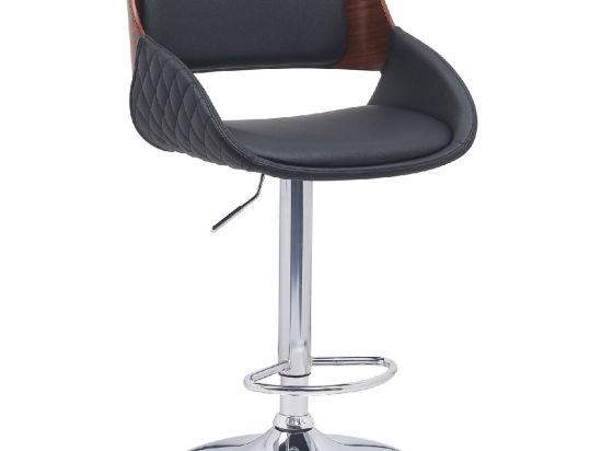 ΣΚΑΜΠΟ BAR ARTELIBRE HAGEN ΜΑΥΡΟ/ΚΑΦΕ ΞΥΛΟ/PU/ΑΛΟΥΜΙΝΙΟ 52X51X89-110.5CM