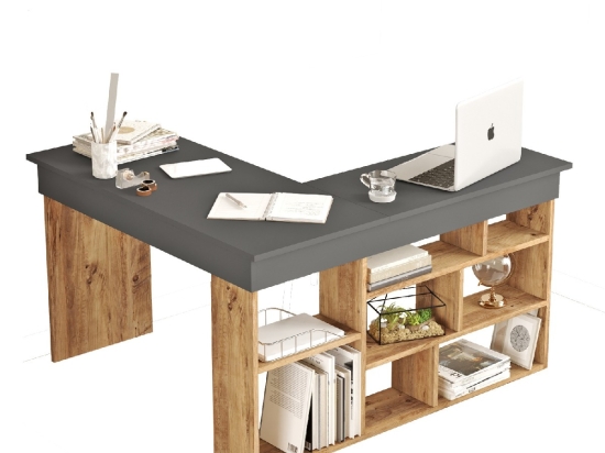 ΓΡΑΦΕΙΟ ARTELIBRE CANN ΠΕΥΚΟ/ΑΝΘΡΑΚΙ ΜΟΡΙΟΣΑΝΙΔΑ 115X120X72CM