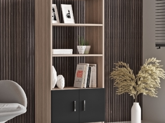 ΒΙΒΛΙΟΘΗΚΗ ARTELIBRE EDGWARE ΟΞΙΑ/ΜΑΥΡΟ ΜΟΡΙΟΣΑΝΙΔΑ 63.6X37.6X140CM