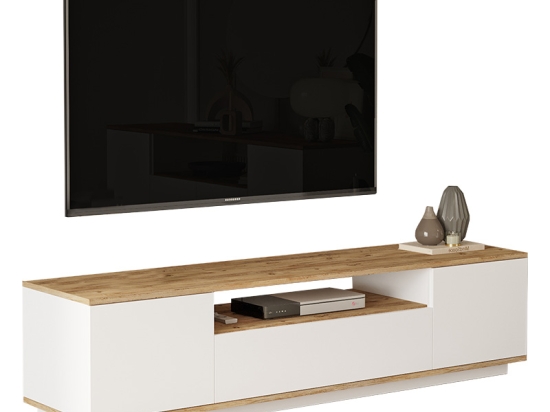 ΕΠΙΠΛΟ ΤΗΛΕΟΡΑΣΗΣ SOREN PAKOWORLD SONOMA-ΛΕΥΚΟ 180X.44.5X44.6ΕΚ
