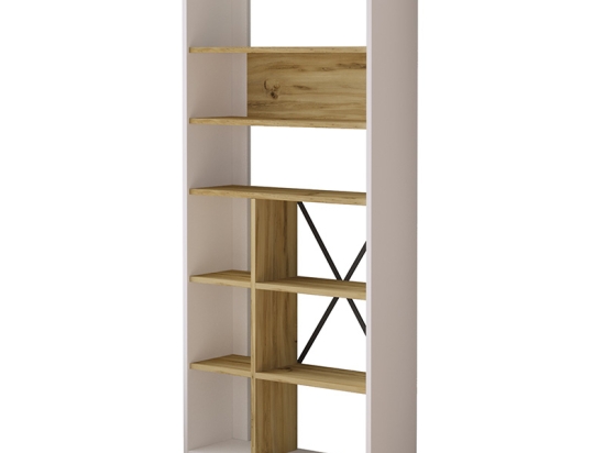 ΒΙΒΛΙΟΘΗΚΗ VIVA PAKOWORLD ΛΕΥΚΟ-SONOMA 75.5X25X170ΕΚ