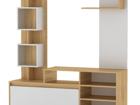 ΣΥΝΘΕΤΟ ΣΑΛΟΝΙΟΥ AIDEN PAKOWORLD SONOMA-ΛΕΥΚΟ 150X38.5X160ΕΚ