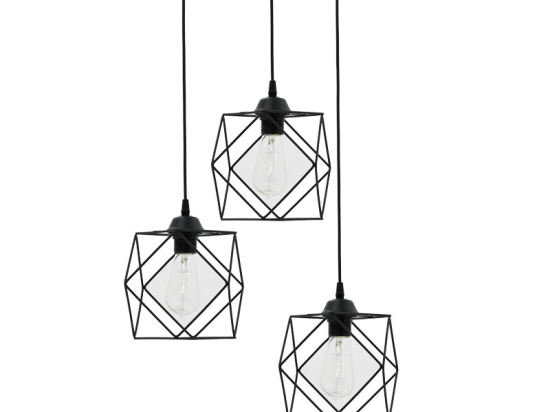 ΦΩΤΙΣΤΙΚΟ ΟΡΟΦΗΣ ΤΡΙΦΩΤΟ KARIN PAKOWORLD E27 ΜΑΥΡΟ 30X30X90ΕΚ