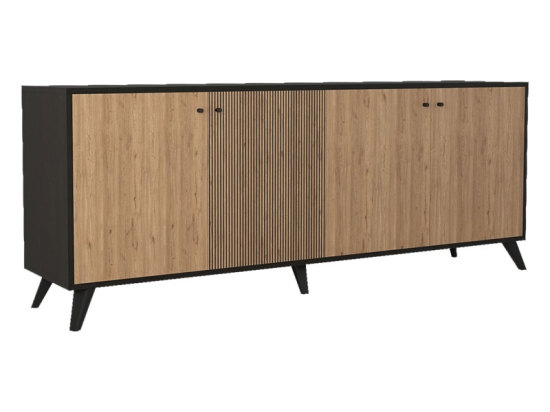 ΜΠΟΥΦΕΣ FLIPTER PAKOWORLD ΜΕΛΑΜΙΝΗΣ OAK-ΜΑΥΡΟ 180X40X78,6ΕΚ