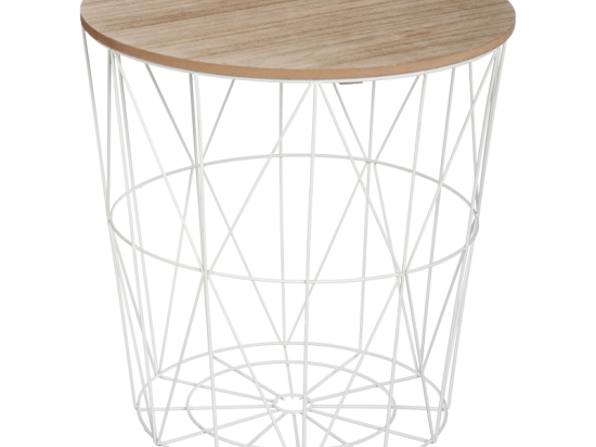 ΒΟΗΘΗΤΙΚΟ ΤΡΑΠΕΖΙ KUMI PAKOWORLD MDF ΕΠΙΦΑΝΕΙΑ OAK ΚΑΙ ΜΕΤΑΛΛΟ ΣΕ ΛΕΥΚΗ ΑΠΟΧΡΩΣΗ Φ40X41ΕΚ