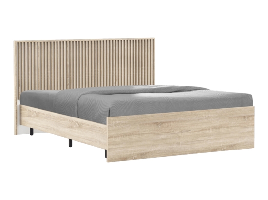 ΚΡΕΒΑΤΙ ΔΙΠΛΟ BRUSE PAKOWORLD OAK-ΛΕΥΚΟ ΧΡΩΜΑ ΜΕΛΑΜΙΝΗΣ 160X200ΕΚ