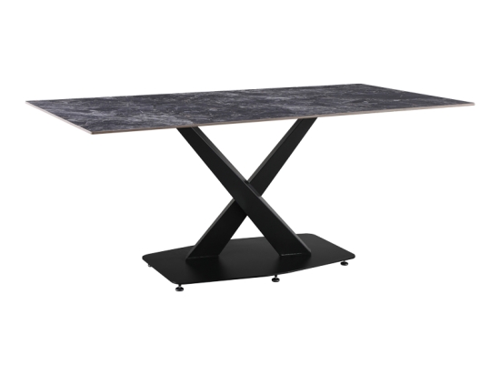 ΤΡΑΠΕΖΙ TAFEL PAKOWORLD SINTERED STONE ΜΑΥΡΟ ΜΕ ΜΕΤΑΛΛΙΚΑ ΠΟΔΙΑ ΣΕ ΜΑΥΡΗ ΑΠΟΧΡΩΣΗ 180X90X76ΕΚ