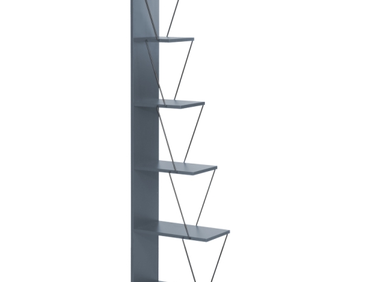 ΒΙΒΛΙΟΘΗΚΗ TARS PAKOWORLD ΓΚΡΙ-ΜΑΥΡΟ 60X24X146.5ΕΚ