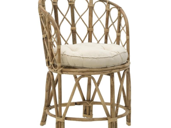ΠΟΛΥΘΡΟΝΑ ROSTAN INART ΦΥΣΙΚΟ RATTAN ΜΕ ΜΑΞΙΛΑΡΙ 60X46X80ΕΚ