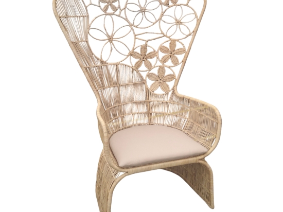 ΠΟΛΥΘΡΟΝΑ JAKE INART ΜΕ ΜΠΕΖ ΜΑΞΙΛΑΡΙ-ΦΥΣΙΚΟ RATTAN 110X82X145ΕΚ