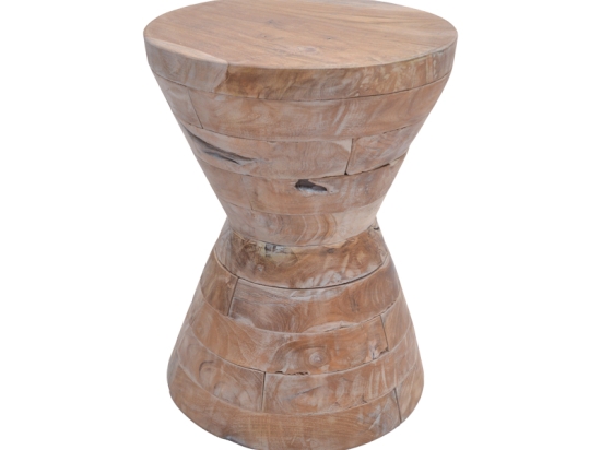 ΒΟΗΘΗΤΙΚΟ ΤΡΑΠΕΖΙ ZERLIAN INART WHITE WASH ΜΑΣΙΦ ΞΥΛΟ TEAK Φ35X46ΕΚ