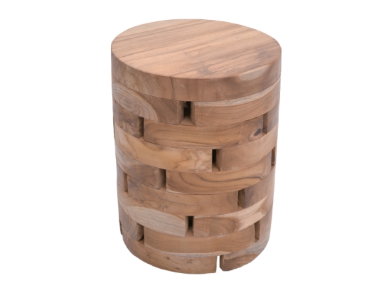 ΣΚΑΜΠΟ SHARD INART ΦΥΣΙΚΟ ΜΑΣΙΦ ΞΥΛΟ TEAK Φ35X45ΕΚ