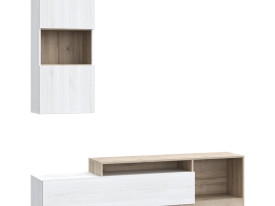 ΣΥΝΘΕΤΟ ΣΑΛΟΝΙΟΥ HALMI PAKOWORLD ΛΕΥΚΟ-OAK ΜΕΛΑΜΙΝΗΣ 180X39X190ΕΚ
