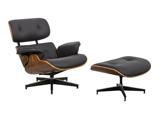 ΠΟΛΥΘΡΟΝΑ-ΥΠΟΠΟΔΙΟ RELAX JENNA PAKOWORLD ΜΑΥΡΟ PU- PLYWOOD ΚΑΡΥΔΙ-ΒΑΣΗ ΧΡΩΜΙΟΥ 82X92X82ΕΚ