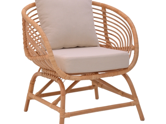 ΠΟΛΥΘΡΟΝΑ CAXEN PAKOWORLD ΦΥΣΙΚΟ RATTAN-ΛΕΥΚΟ ΜΑΞΙΛΑΡΙ 72X63X75ΕΚ