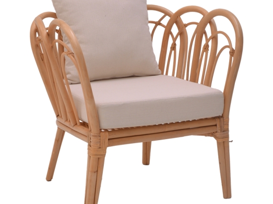 ΠΟΛΥΘΡΟΝΑ TANIA PAKOWORLD ΦΥΣΙΚΟ RATTAN-ΛΕΥΚΟ ΜΑΞΙΛΑΡΙ 76X76X76ΕΚ