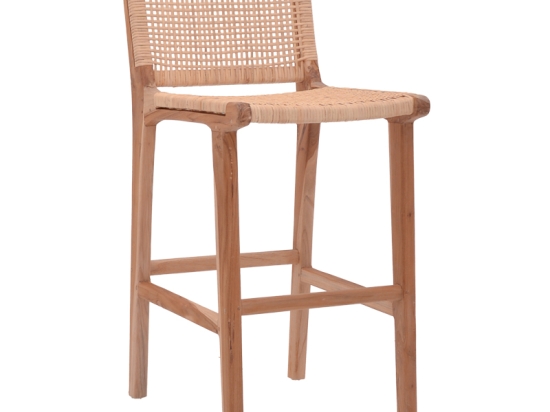 ΣΚΑΜΠΟ ΜΠΑΡ ΜΕΣΑΙΟΥ ΥΨΟΥΣ SPONZE PAKOWORLD TEAK ΞΥΛΟ-ΦΥΣΙΚΟ RATTAN ΣΕ ΦΥΣΙΚΗ ΑΠΟΧΡΩΣΗ 40X47X89ΕΚ