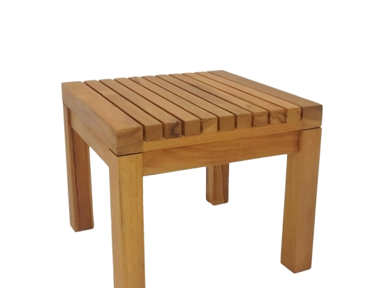 ΤΡΑΠΕΖΑΚΙ ΞΑΠΛΩΣΤΡΑΣ POLY PAKOWORLD TEAK ΞΥΛΟ ΣΕ ΦΥΣΙΚΗ ΑΠΟΧΡΩΣΗ 35X35X30ΕΚ