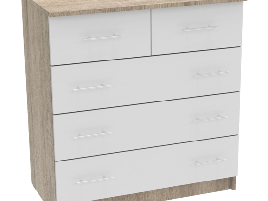ΣΥΡΤΑΡΙΕΡΑ KUMODE PAKOWORLD ΣΕ SONOMA-ΛΕΥΚΗ ΑΠΟΧΡΩΣΗ 80X45X85ΕΚ