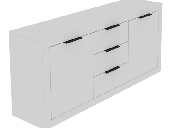 ΜΠΟΥΦΕΣ DOHA PAKOWORLD ΣΕ ΛΕΥΚΗ ΑΠΟΧΡΩΣΗ 180X45X80.5ΕΚ