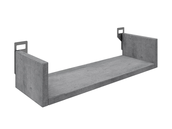 ΡΑΦΙΕΡΑ ΤΟΙΧΟΥ DERVA PAKOWORLD ΣΕ CEMENT ΓΚΡΙ ΑΠΟΧΡΩΣΗ 45X15X10CM