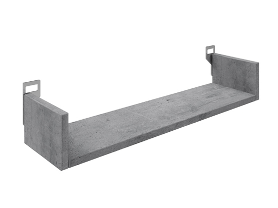 ΡΑΦΙΕΡΑ ΤΟΙΧΟΥ DERVA PAKOWORLD ΣΕ CEMENT ΓΚΡΙ ΑΠΟΧΡΩΣΗ 60X15X10CM
