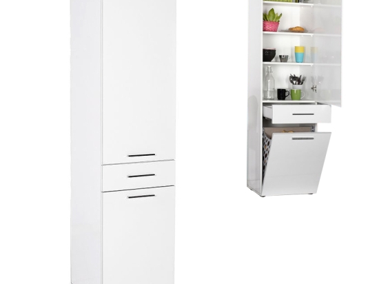 ΝΤΟΥΛΑΠΙ ΜΕ ΚΑΛΑΘΙ ΑΠΛΥΤΩΝ DIAMOND MEGAPAP ΧΡΩΜΑ ΛΕΥΚΟ GLOSS 52X38X187ΕΚ.