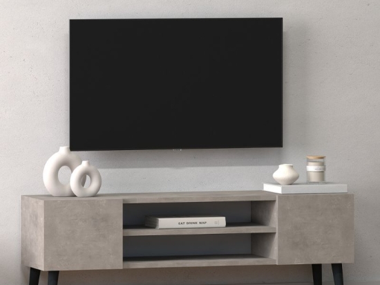 ΕΠΙΠΛΟ ΤΗΛΕΟΡΑΣΗΣ ETNA MEGAPAP ΧΡΩΜΑ ΓΚΡΙ ΡΕΤΡΟ 120X30X40ΕΚ.