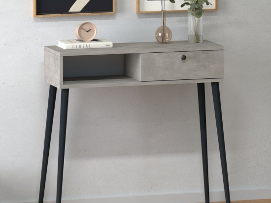 ΚΟΝΣΟΛΑ NAPOLI MEGAPAP ΧΡΩΜΑ ΓΚΡΙ ΡΕΤΡΟ 90X29X88ΕΚ.