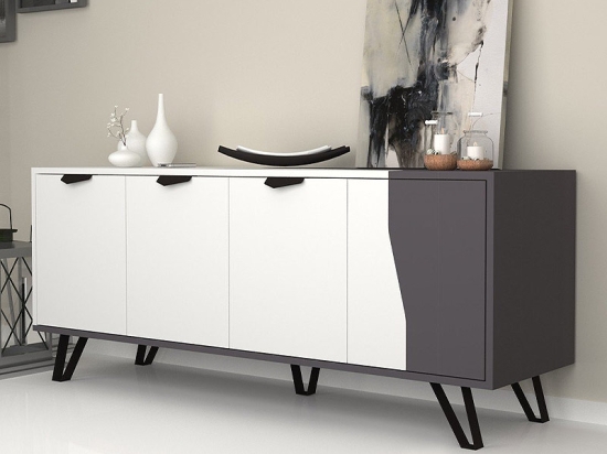 ΜΠΟΥΦΕΣ JASMINE MEGAPAP ΧΡΩΜΑ ΛΕΥΚΟ - ΑΝΘΡΑΚΙ 160X45X78ΕΚ.