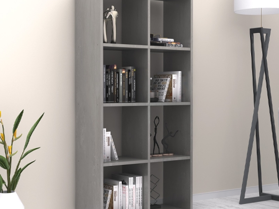 ΒΙΒΛΙΟΘΗΚΗ ANSER MEGAPAP ΧΡΩΜΑ ΓΚΡΙ ΣΚΥΡΟΔΕΜΑΤΟΣ 69,8X29X142ΕΚ.