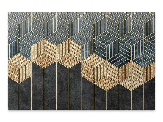 ΠΙΝΑΚΑΣ ΣΕ ΚΑΜΒΑ "GOLDEN CUBES" MEGAPAP ΨΗΦΙΑΚΗΣ ΕΚΤΥΠΩΣΗΣ 100X70X3ΕΚ.
