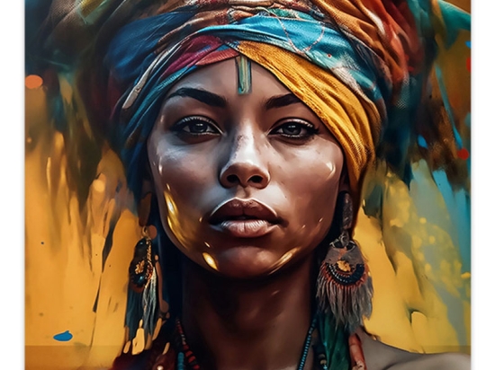 ΠΙΝΑΚΑΣ ΣΕ ΚΑΜΒΑ "POWERFUL WOMAN" MEGAPAP ΨΗΦΙΑΚΗΣ ΕΚΤΥΠΩΣΗΣ 100X100X3ΕΚ.