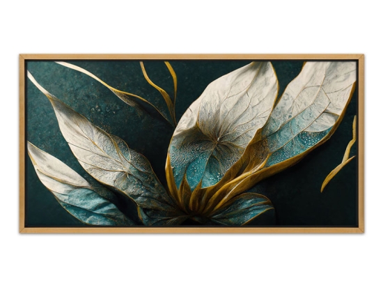 ΠΙΝΑΚΑΣ ΣΕ ΚΑΜΒΑ "EXOTIC FLOWER" MEGAPAP ΨΗΦΙΑΚΗΣ ΕΚΤΥΠΩΣΗΣ ΜΕ ΚΟΡΝΙΖΑ ΧΡΩΜΑ ΧΡΥΣΟ 140X70X3ΕΚ.