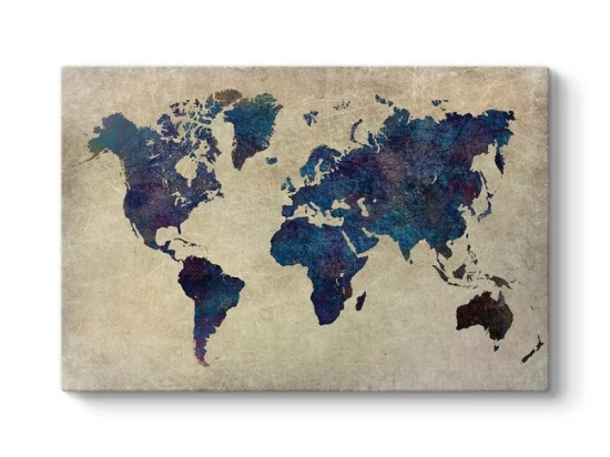 ΠΙΝΑΚΑΣ ΣΕ ΚΑΜΒΑ "WORLD MAP" MEGAPAP ΨΗΦΙΑΚΗΣ ΕΚΤΥΠΩΣΗΣ 125X80X3ΕΚ.
