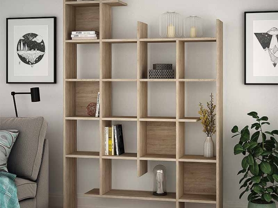 ΒΙΒΛΙΟΘΗΚΗ MANCO MEGAPAP ΧΡΩΜΑ ΦΥΣΙΚΟ ΟΞΙΑΣ 122X25,5X188ΕΚ.