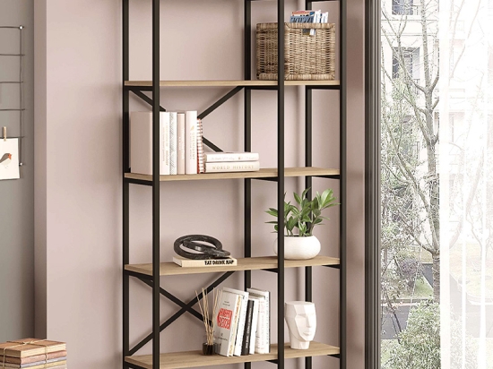 ΒΙΒΛΙΟΘΗΚΗ DUSAN MEGAPAP ΧΡΩΜΑ SEPET OAK 87,5X30X175ΕΚ.