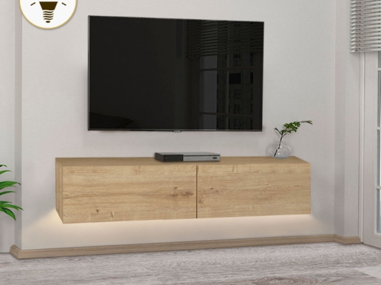 ΕΠΙΠΛΟ ΤΗΛΕΟΡΑΣΗΣ ΕΠΙΤΟΙΧΙΟ ARISTO MEGAPAP ΜΕ LED ΧΡΩΜΑ SAPPHIRE OAK 135X31,6X25ΕΚ.