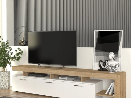 ΕΠΙΠΛΟ ΤΗΛΕΟΡΑΣΗΣ ACNES MEGAPAP ΧΡΩΜΑ ΛΕΥΚΟ - SAPPHIRE OAK 220X40X52ΕΚ.