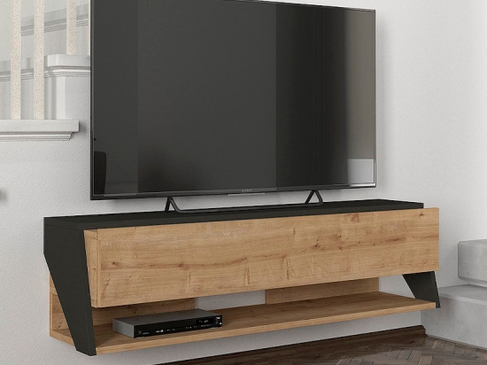 ΕΠΙΠΛΟ ΤΗΛΕΟΡΑΣΗΣ ΕΠΙΤΟΙΧΙΟ LITOS MEGAPAP ΧΡΩΜΑ SAPPHIRE OAK - ΑΝΘΡΑΚΙ 120X29,6X32,6ΕΚ.